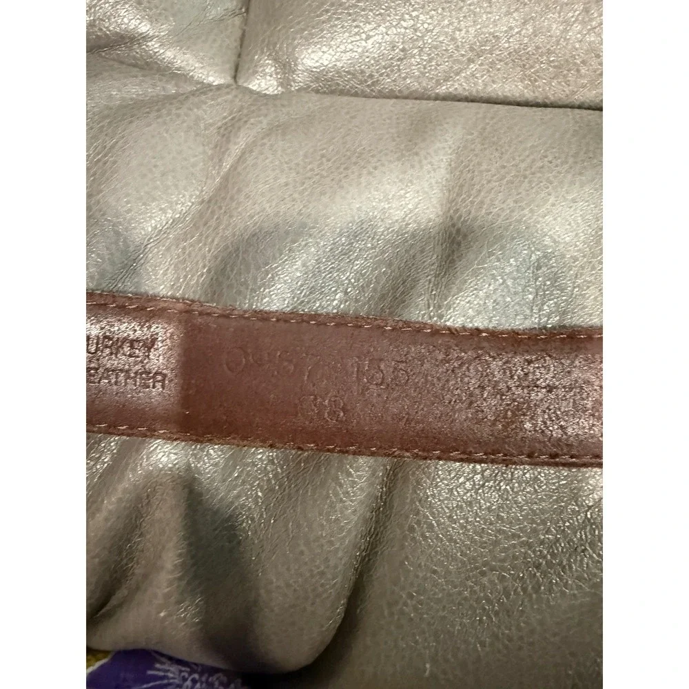 Cognac Brown Genuine Leather Belt‎ Made in Turkey Brass Buckle Size 38